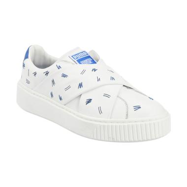 PUMA Platform Women Slip-On Shoes - White Blue [365900 01]