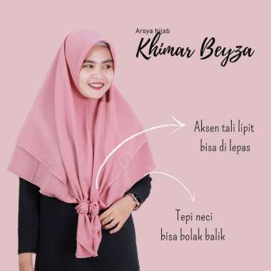 JILBAB HIJAB  INSTAN SEGIEMPAT JUMBO KHIMAR BEYZA TALI LIPIT BOLBAL UKURAN M DIAMOND CREPE PREMIUM X
