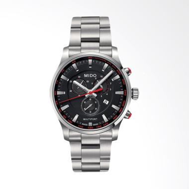 Mido Multifort Chronograph Stainless Steel Strap Jam Tangan Pria - Black Silver [M005.417.11.051.00]