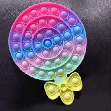 POP IT PASTEL LOLLIPOP - popits permen lucu rainbow murah candy its - Lolipop Medium