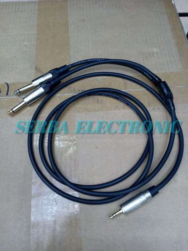 jack audio aux 3.5mm stereo to 2 akai mono trs 6.5mm 1 meter