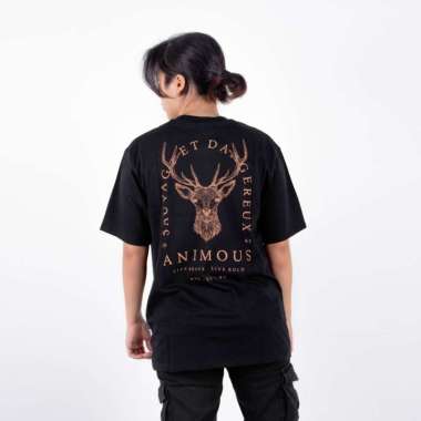 Animous Kaos Tshirt Sauvage Deer hitam M