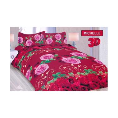 Bonita Motif Michelle Set Sprei Queen Merah