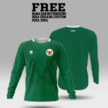 Jersey timnas indonesia baju tim nasional kaos bola lengan panjang HIJAU 4XL