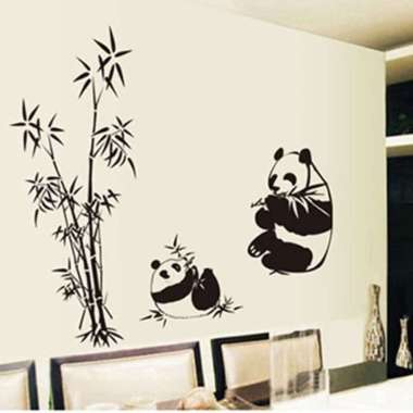 Meira AY9051 bamboo n black panda wallsticker wall stiker hiasan dinding
