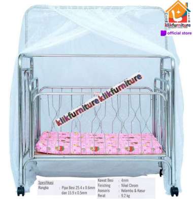Baby Box Ranjang Bayi Besi Bisa Ayun + Kelambu Set