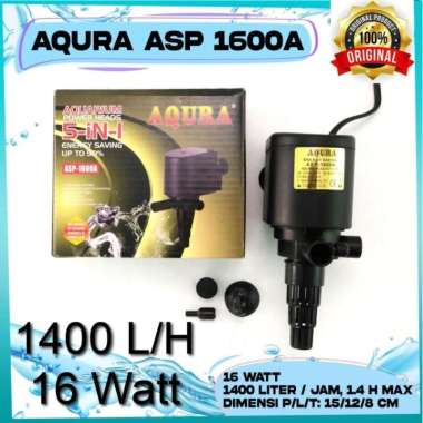 AQURA ASP 1600A 16W Power Head Pompa Filter Air Celup Aquarium 1600 A