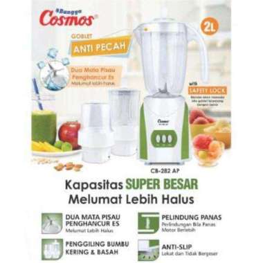 Cosmos Blender ES BATU ICE CRUSHER Anti Pecah Gelas Wadah Plastik 2 Liter CB282 AP CB 282 AP CB-282 