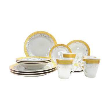 Vicenza D16 Motif Padi Dinner Set Perangkat Makan Gold