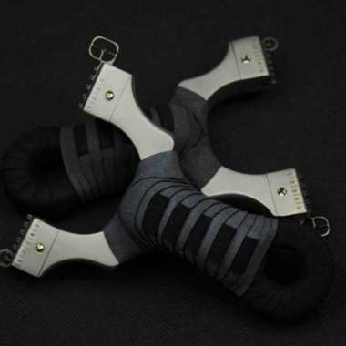 Mainan Ketapel alumunium OTT (Tanpa karet) Black