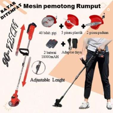alat pemotong rumput elektrik tanpa kabel portable mesin potong rumput listrik