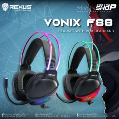 Headset REXUS GAMING F88 +Mic Headband RGB
