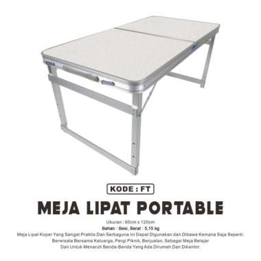 Meja Lipat Meja Portable Meja Koper Meja Belajar Meja kaki kotak - Putih Multicolor