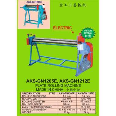 Mesin Roll Plat Besi 1,2x500mm Plate Rolling Machine Importir - GN1205E