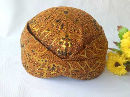 Blangkon Solo Sidomukti Prada Alusan Kain Cabut 6 Coklat