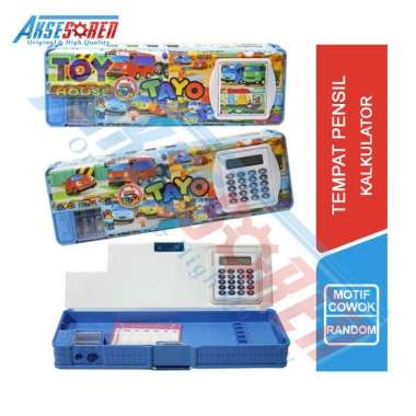 Tempat Pensil Kalkulator Karakter [Random] / Kotak Pensil Anak Untuk Perempuan Dan Laki Laki / Tepak