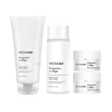 Whitelab Brightening Paket Wajah - Paket Perawatan Wajah Glowing - Pencerah dan Pelembap Wajah - Pen