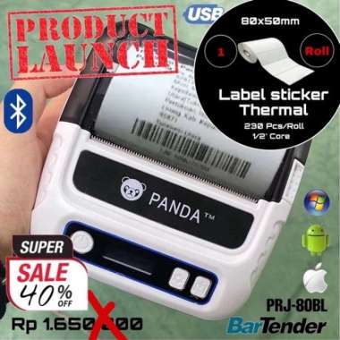 LABEL STICKER PRINTER THERMAL PRJ-80BL BLUETOOTH /PENGIRIMAN
