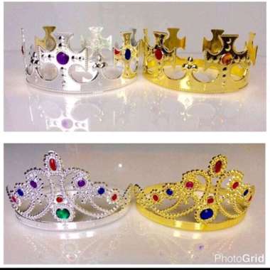 Mahkota raja gold - mahkota ratu gold - mahkota putri - mahkota pangeran - mahkota princess Silver r