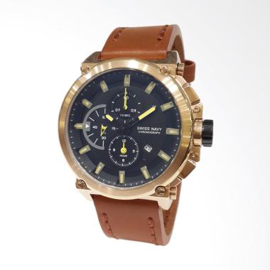Swiss Navy 8935MRGBKBN Leather Strap Jam Tangan Pria - Rose Gold