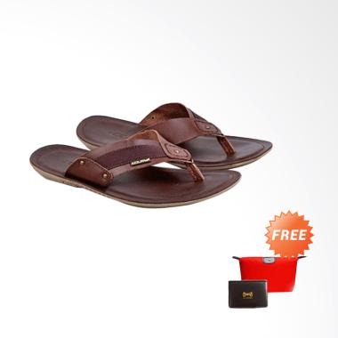 Azzurra Kasual Sandal Pria - Coklat [B1552-07]