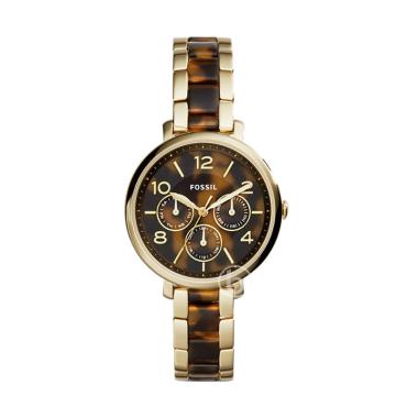 Fossil Jacqueline Multifunction Tone Acetat Jam Tangan Wanita - Gold [Original] Brown/Gold