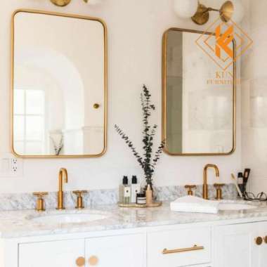 cermin dinding besi minimalis emas cermim besi 60 x 80 cermin tembok