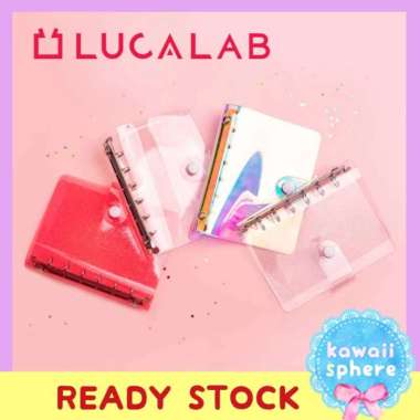 Lucalab Ring Binder | Mini ( Archive A7 ) Size PVC Cover | Ready Stock - Glitter Pink Multicolor