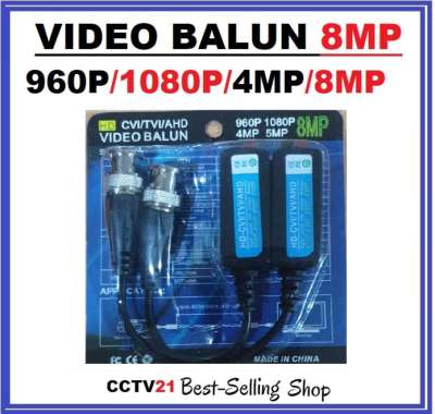 VIDEO BALUN 8MP 1 CH Compotibel Camera AHD,TVI.CVI.ANALOG Harga Promo cctv21