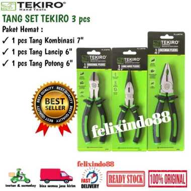 PAKET TANG SET TEKIRO TANg KOMBINASI 7" TANG POTONG 6" TANG LANCIP 6"