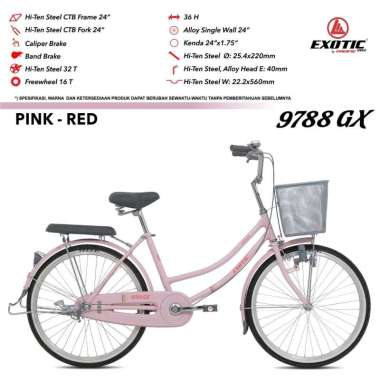 Sepeda CTB Keranjang 24 Inch EXOTIC ET 9788 GX Pink Red