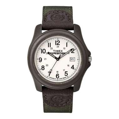 Timex Expedition Camper T49101 Indiglo White Dial Green Nylon Strap [Machtwatch] Hijau