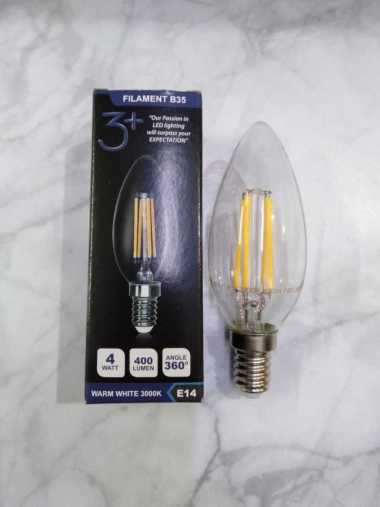 Lampu LED Candle Filament B35 4W 2700K AC 220V E14 3+MEB350427360