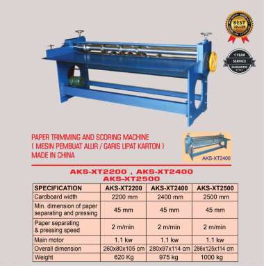 Mesin Lipat Karton - Paper Trimming Machine 220 cm 1.1 Kw - XT2200