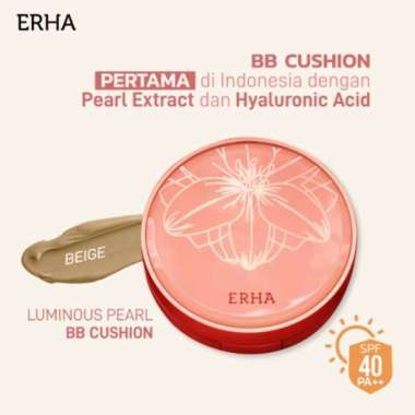ERHA Luminous Pearl BB Cushion Beige - BB Cushion Transferproof - BB Cushion Melembapkan - BB Cushio