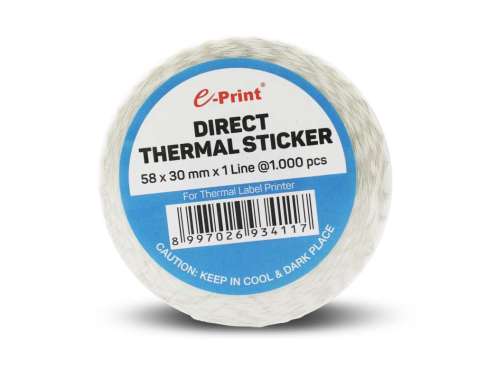 e-Print Direct Thermal Sticker Label Barcode 58 x 30 mm
