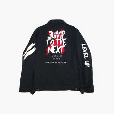 PAPAGO - JAKET JEANS - JAKET DENIM PRIA - JUMP TO THE NEXT Black XL