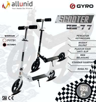 Skuter Anak Lipat Gyro 2 Roda GS-77 Hitam