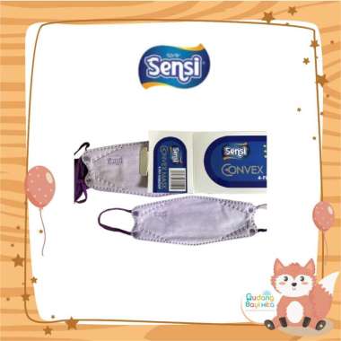 SENSI MASK Convex Earloop 4 Ply 20pcs/Box / Masker Kesehatan Dewasa PURPLE