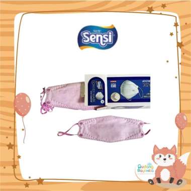 SENSI MASK Convex Earloop 4 Ply 20pcs/Box / Masker Kesehatan Dewasa PINK