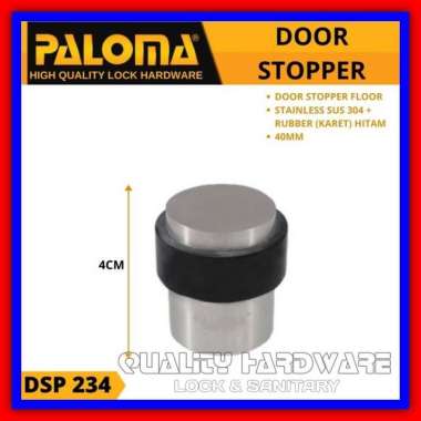 Door Stopper / Penahan Pintu Paloma DSP 234 - 40 mm Door Stopper Karet Stainless & Alumunium