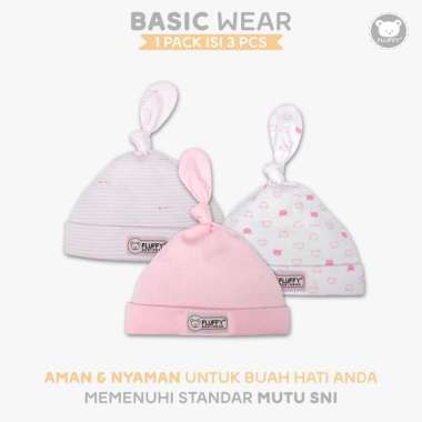 FLUFFY Topi Kuncung Pnk (Isi 3Pcs) TPK PNK NB Semua Ukuran