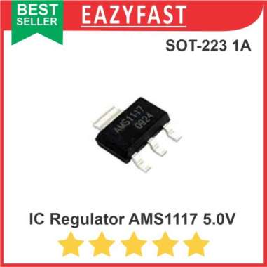 IC Regulator AMS1117 5.0V 5.0 5 V Volt 1A 1 A AMS 1117 SMD SOT-223