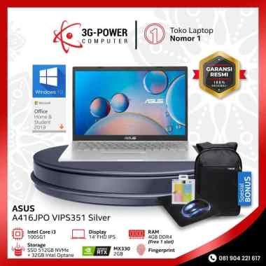 harga ASUS A416JPO-VIPS351/ VIPS352 - Laptop - [Intel Core i3-1005G1 / 4GB / 512GB SSD / MX330 / 14