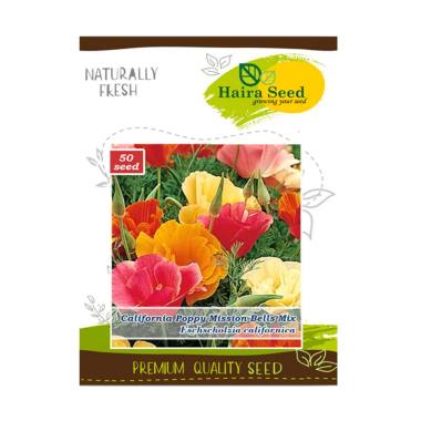 Haira Seed Bunga California Poppy Mission Bells Mix Benih Tanaman