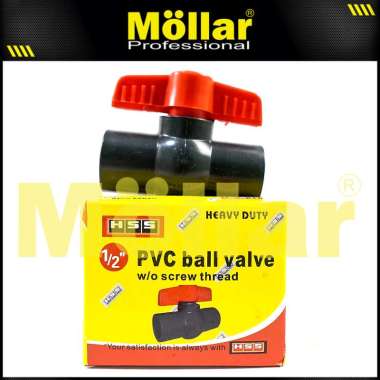 HSS 880A Ball Valve 1/2" PVC Polos Stop Kran Air Saluran Pipa Plastik