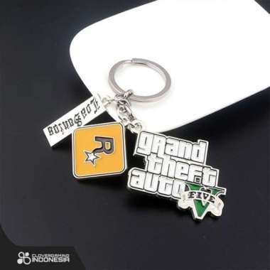 Keychain GTA V Logo - Grand Theft Auto Rockstar Games