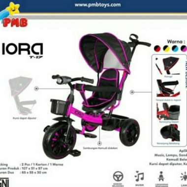 Stroller Sepeda Anak Roda Tiga PMB IORA T17 Tricycle