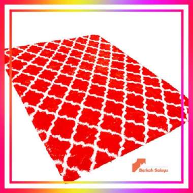 KARPET BULU RASFUR RAFSUR MOTIF PANJANG 150CM LEBAR 100CM TEBAL 2.5CM MERAH PUTIH