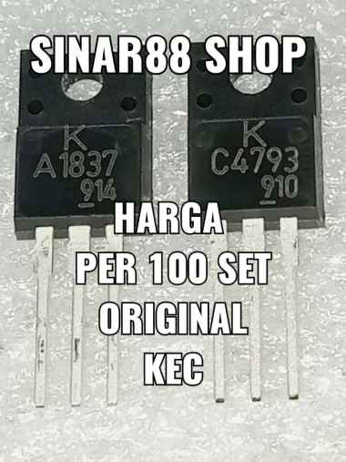 HARGA PER 100 SET PASANG TR TRANSISTOR KEC ORIGINAL SA1837 SC4793 A 1837 C 4793 A1837 C4793 2SA1837 